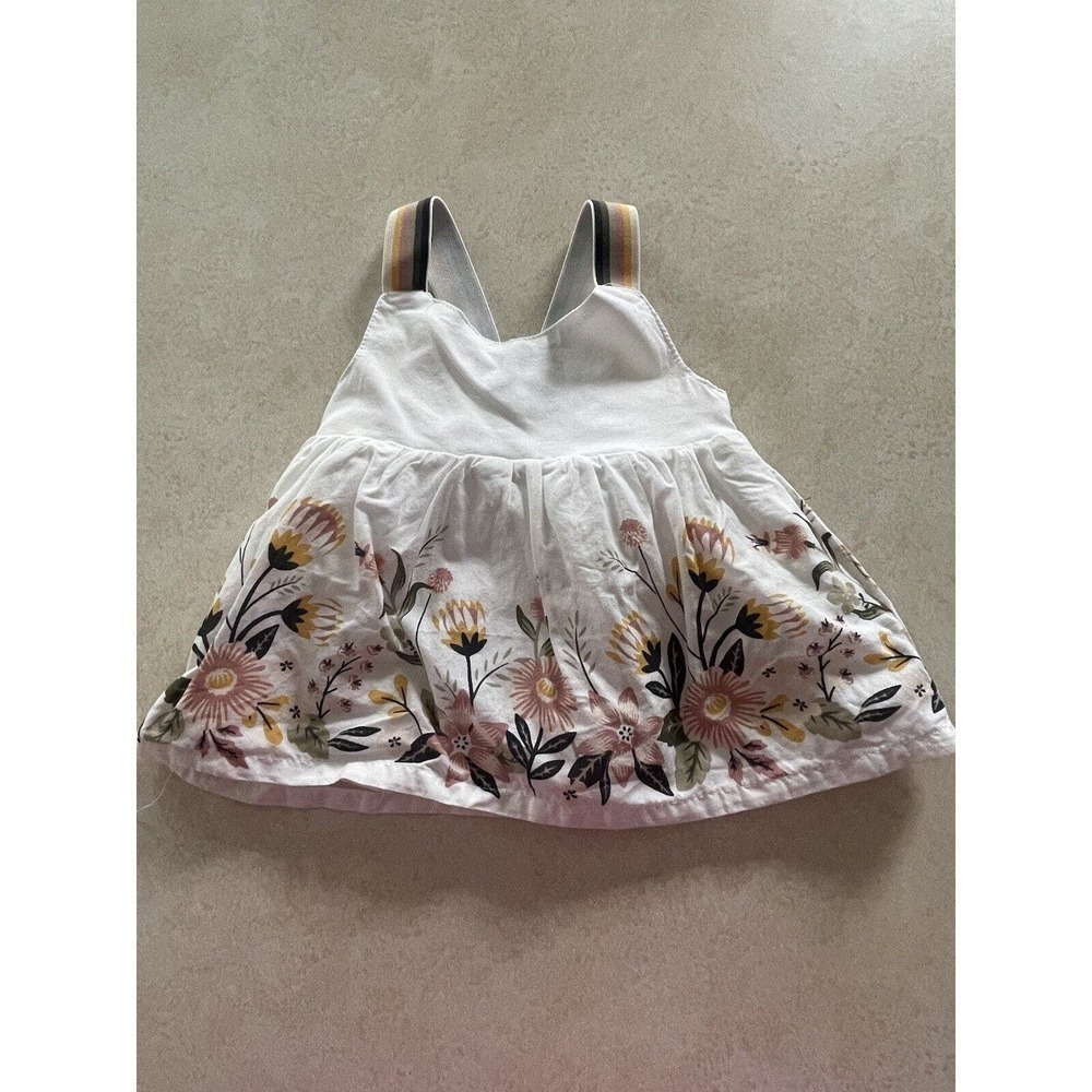 Cynthia Rowley Baby Cotton Floral Lined Sleeveless Dress White Size 6-9 Months